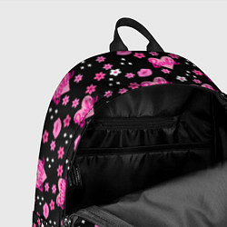 Рюкзак Черный фон, барби и цветы, цвет: 3D-принт — фото 2
