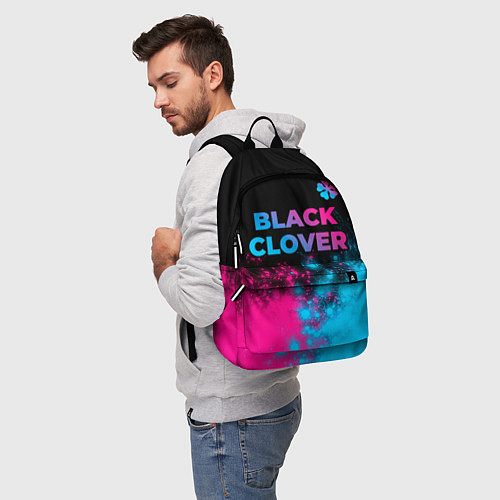 Рюкзак Black Clover - neon gradient: символ сверху / 3D-принт – фото 5