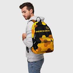 Рюкзак Mercedes - gold gradient: символ сверху, цвет: 3D-принт — фото 2