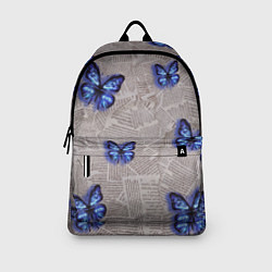 Рюкзак Газетные обрывки и синие бабочки, цвет: 3D-принт — фото 2