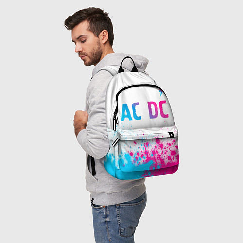 Рюкзак AC DC neon gradient style: символ сверху / 3D-принт – фото 5