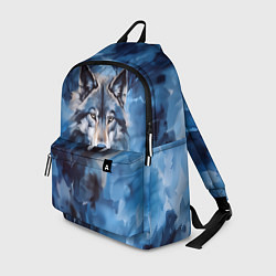 Рюкзак Голова волка на ледяном фоне, цвет: 3D-принт