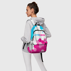 Рюкзак Citroen neon gradient style: символ сверху, цвет: 3D-принт — фото 2