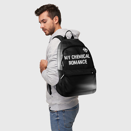 Рюкзак My Chemical Romance glitch на темном фоне: символ / 3D-принт – фото 5