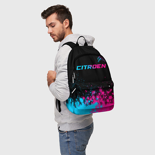 Рюкзак Citroen - neon gradient: символ сверху / 3D-принт – фото 5