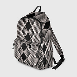 Рюкзак Черные бежевые ромбы, цвет: 3D-принт