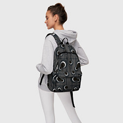 Рюкзак Черные и белые круги на сером, цвет: 3D-принт — фото 2