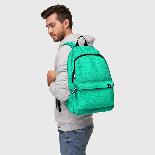 Рюкзак Звёздочки светло-зелёный / 3D-принт – фото 5