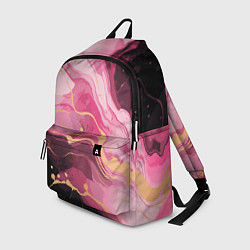 Рюкзак Абстрактный черно-розовый мраморный узор, цвет: 3D-принт