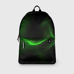 Рюкзак Зеленая абстракция на черном фоне, цвет: 3D-принт — фото 2