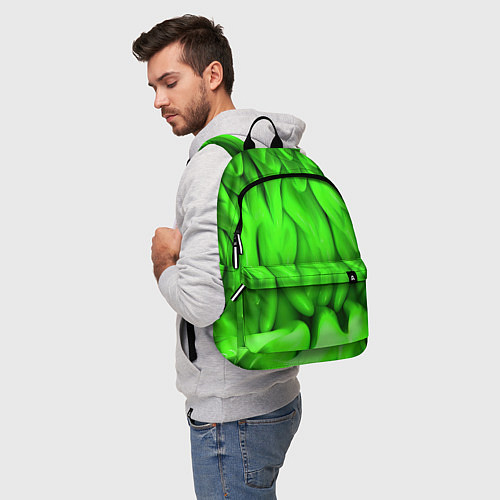 Рюкзак Зеленая абстрактная текстура / 3D-принт – фото 5