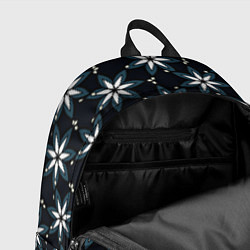 Рюкзак Стилизованные цветы чёрно-синий, цвет: 3D-принт — фото 2