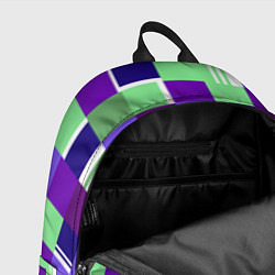 Рюкзак Ретро квадраты баклажановые, цвет: 3D-принт — фото 2