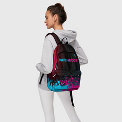 Рюкзак Watch Dogs - neon gradient: символ сверху, цвет: 3D-принт — фото 2