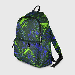 Рюкзак Киберпанк линии зелёные и синие, цвет: 3D-принт