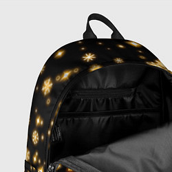 Рюкзак Новый 2024 год - золотые снежинки, цвет: 3D-принт — фото 2