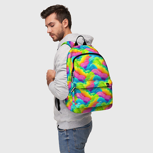 Рюкзак Разноцветные облака из бумаги паттерн / 3D-принт – фото 5