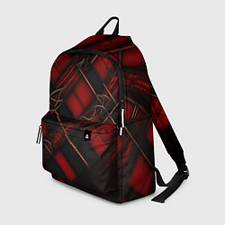 Рюкзак Тёмно-красная диагональная клетка, цвет: 3D-принт
