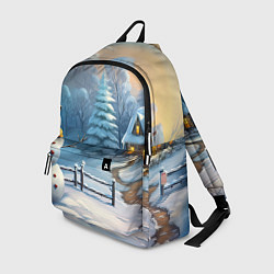 Рюкзак Новый год и снеговик, цвет: 3D-принт