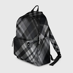 Рюкзак Черно-белая диагональная клетка в шотландском стил, цвет: 3D-принт