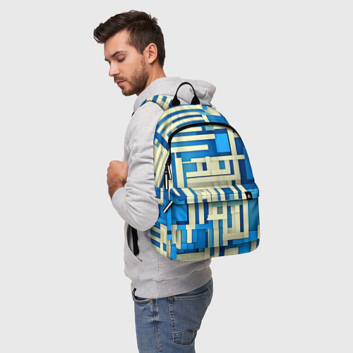 Рюкзак Полосы на синем фоне / 3D-принт – фото 5