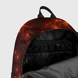Рюкзак Абстрактные светящиеся красно оранжевые снежинки, цвет: 3D-принт — фото 2
