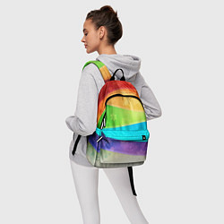 Рюкзак Абстрактный разноцветный волнистый фон со снежинка, цвет: 3D-принт — фото 2