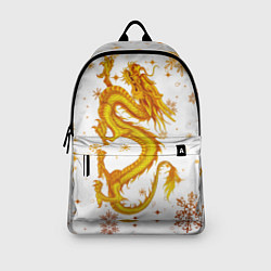 Рюкзак Золотой дракон в снежинках, цвет: 3D-принт — фото 2