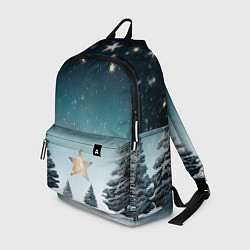Рюкзак Зимний пейзаж с елями и снегом, цвет: 3D-принт