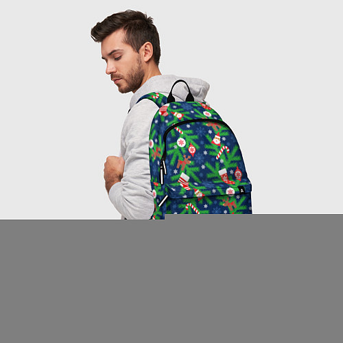 Рюкзак Новогодние игрушки на ёлке / 3D-принт – фото 5