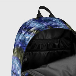 Рюкзак Абстракция - гранж синие полосы на сером, цвет: 3D-принт — фото 2