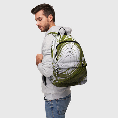 Рюкзак Бело-зеленая краска / 3D-принт – фото 5