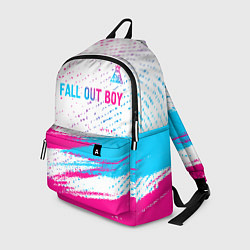 Рюкзак Fall Out Boy neon gradient style посередине, цвет: 3D-принт