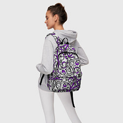 Рюкзак Фиолетовые кружевные узоры, цвет: 3D-принт — фото 2