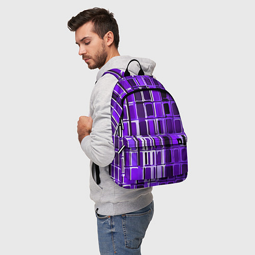 Рюкзак Фиолетовые прямоугольники / 3D-принт – фото 5