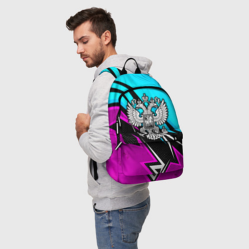 Рюкзак Герб рф - неоновый / 3D-принт – фото 5