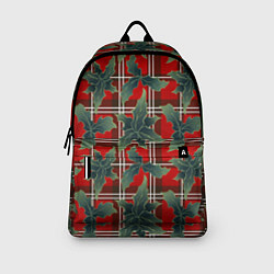 Рюкзак Листья остролиста на красной шотландке, цвет: 3D-принт — фото 2