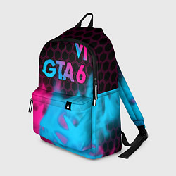 Рюкзак GTA 6 - neon gradient посередине, цвет: 3D-принт