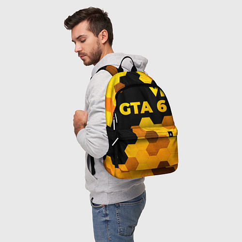 Рюкзак GTA 6 - gold gradient посередине / 3D-принт – фото 5