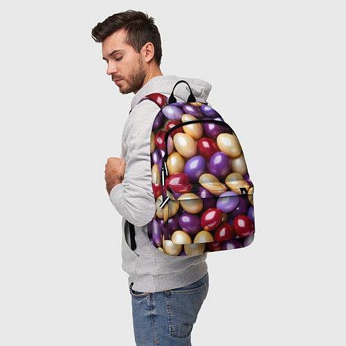 Рюкзак Красные и фиолетовые пасхальные яйца / 3D-принт – фото 5