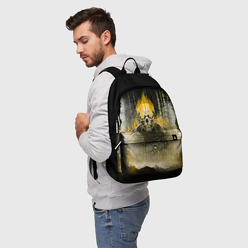 Рюкзак Жёлтый скелет в дыму / 3D-принт – фото 5