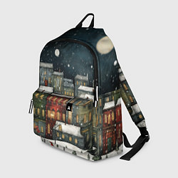 Рюкзак Новогодний рисованный город, цвет: 3D-принт