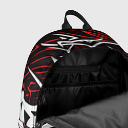 Рюкзак Белые и красные агрессивные линии на чёрном фоне, цвет: 3D-принт — фото 2