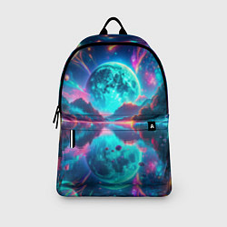 Рюкзак Неоновая луна, цвет: 3D-принт — фото 2