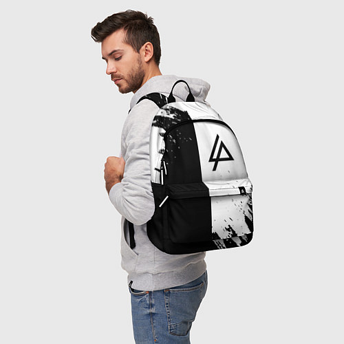Рюкзак Linkin park краски чёрнобелый / 3D-принт – фото 5