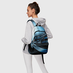 Рюкзак Черно-синий абстрактный спортивный стиль, цвет: 3D-принт — фото 2