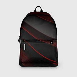 Рюкзак Красная абстракция с черными линиями, цвет: 3D-принт — фото 2
