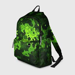 Рюкзак Яркий неоновый зеленый камуфляж, цвет: 3D-принт