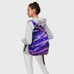 Рюкзак Белые и красные линии на синем фоне, цвет: 3D-принт — фото 2