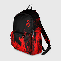 Рюкзак Linkin Park красный огонь лого, цвет: 3D-принт